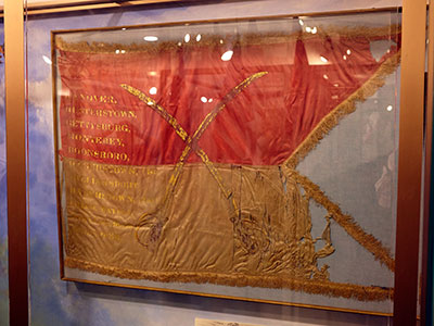 Michigan Cavlary Brigade Guidon in the Monroe Historical Museum. Image ©2015 Look Around You Ventures, LLC.